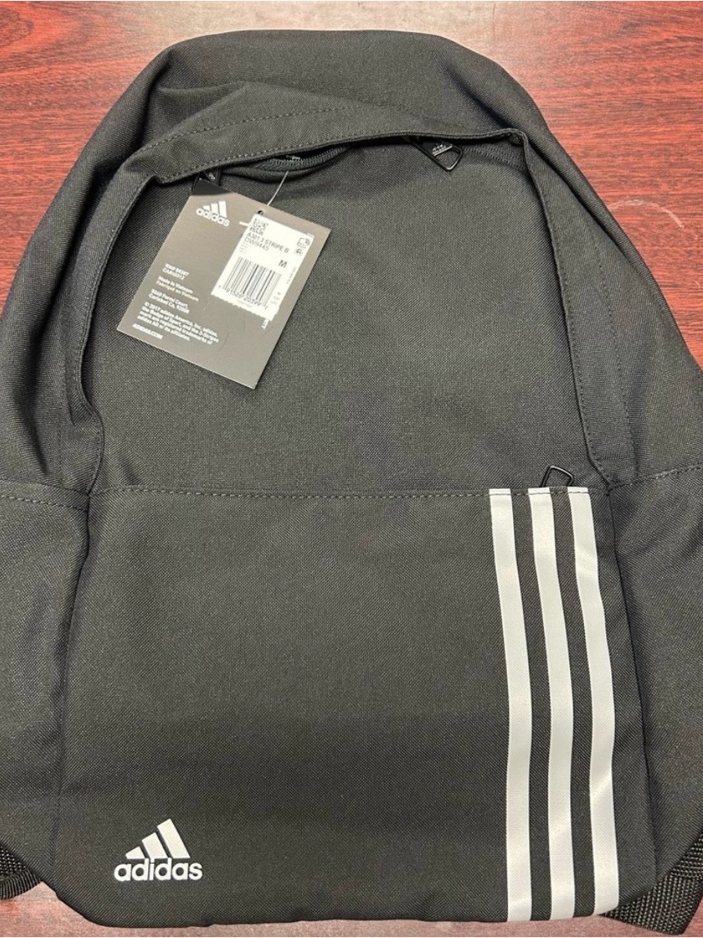adidas Black Backpack with White 3-Stripes